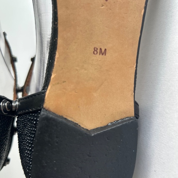 Halogen Black Fabric Leather Point Toe Ankle Strap Sandals size 8 - Picture 12 of 16